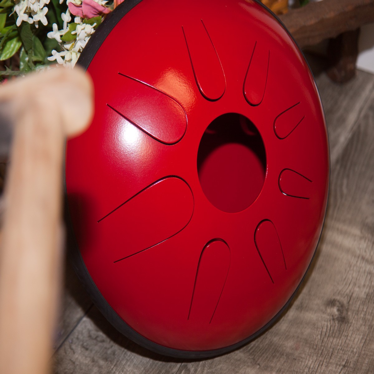 Idiopan Domina 12-Inch Tunable Steel Tongue Drum - Cherry - www